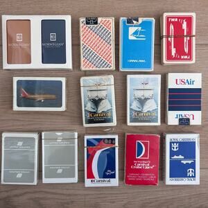 Vintage 14 Decks Playing Cards Airlines, Cruise American, TWA, United, Carnival